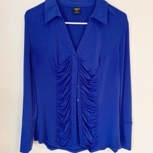Paisley Sky Cobalt Blue Button Up Blouse